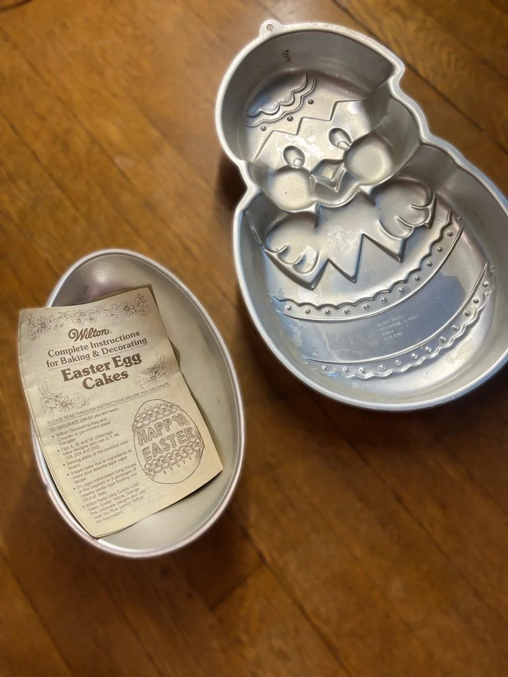 Vintage Easter Cake Pan Bundle - Silver Aluminum